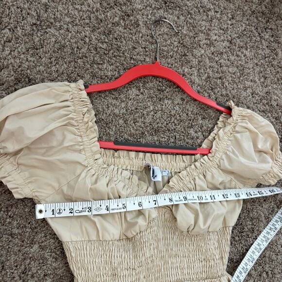 Princess Polly Daniela Mini Dress Sz XS Beige Milkmaid Prairie Babydoll - Picture 11 of 12